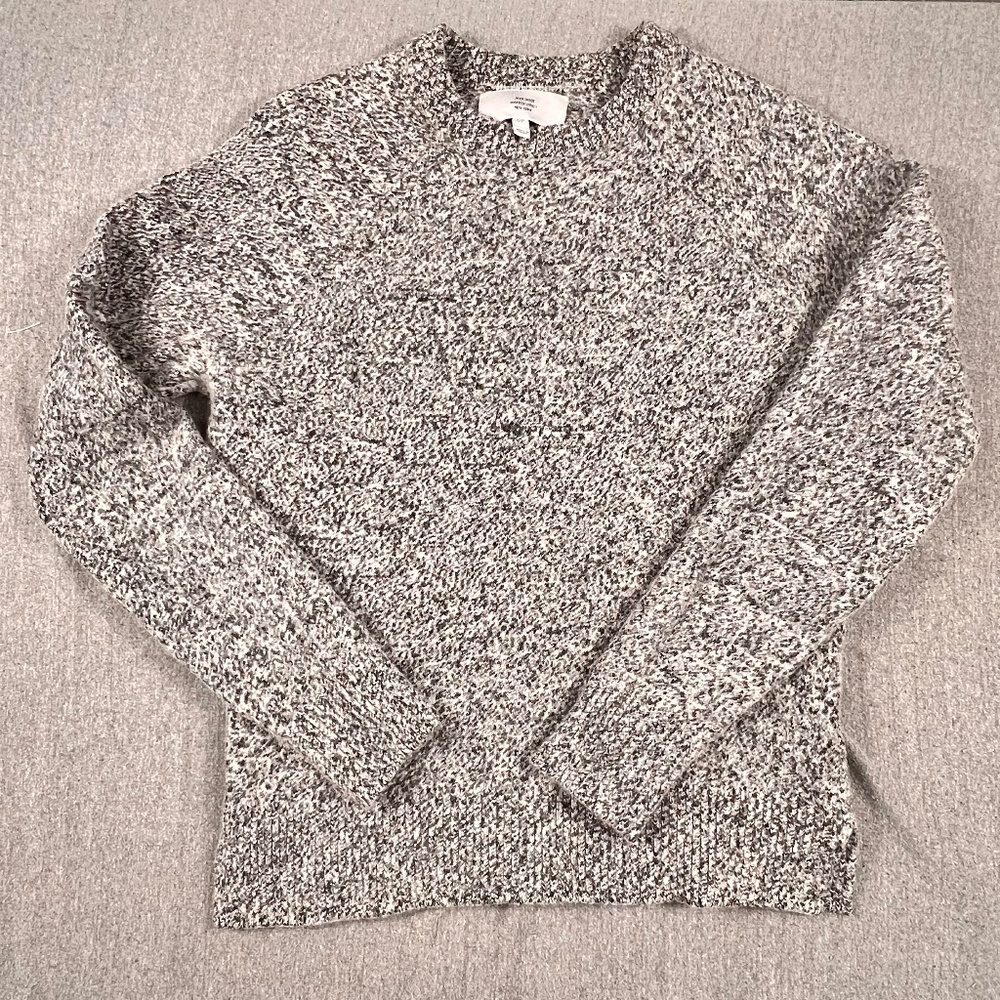 Jack Spade Warren Street 100% Wool Crew Neck Sweater S Black/White Preppy